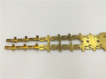 One Row Line Progressive Forming Brass Stamping Parts For Straight / Earthing Connection